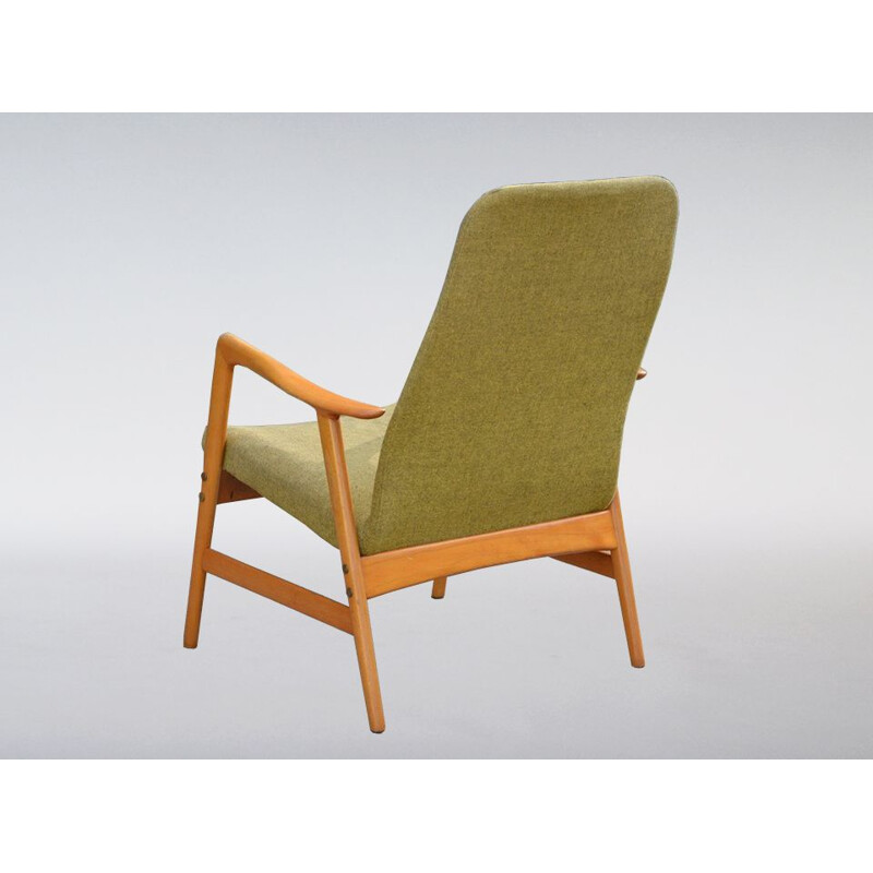 Vintage Scandinavian green armchair "Kontour" by Alf Svensson for Ljungs Industrier