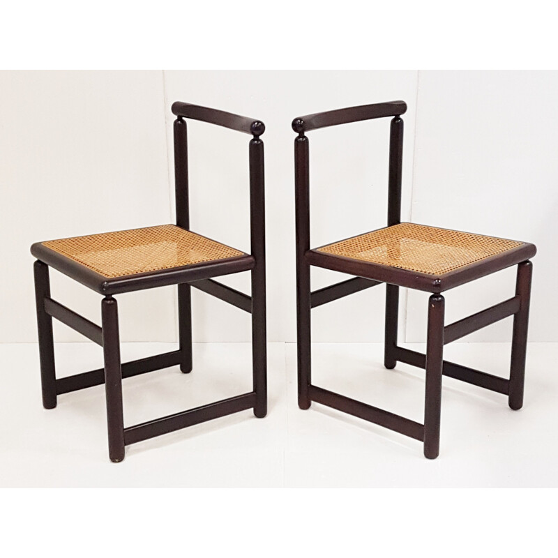 Set of 6 vintage Scandinavian dining chairs in mahogany