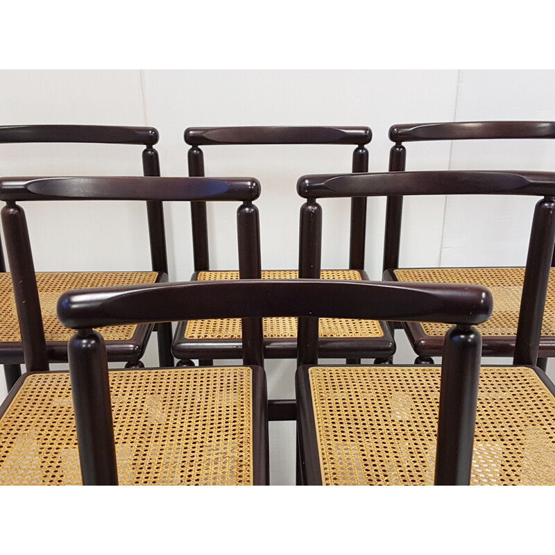 Set of 6 vintage Scandinavian dining chairs in mahogany