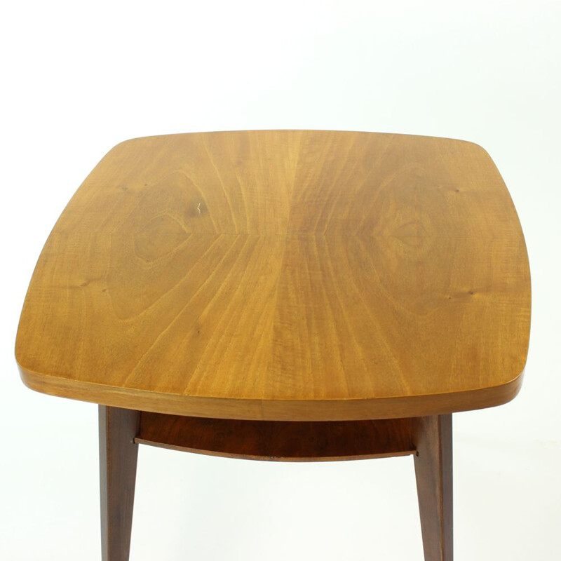 Vintage Czech side table in wood by Mier