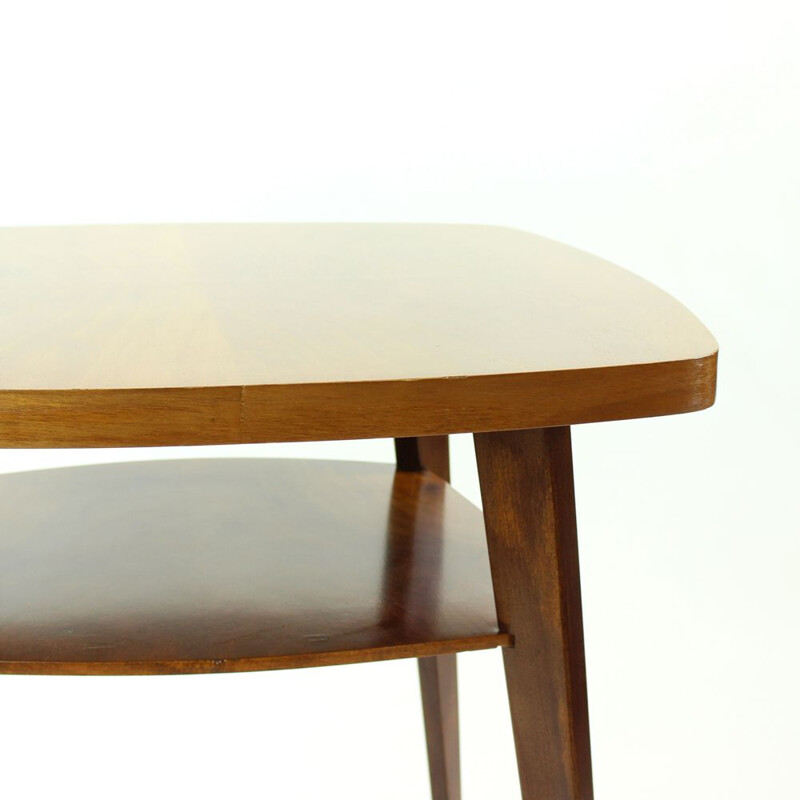 Vintage Czech side table in wood by Mier