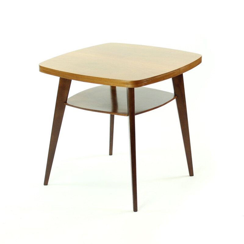 Vintage Czech side table in wood by Mier