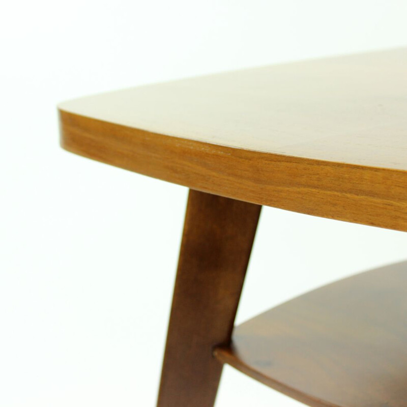 Vintage Czech side table in wood by Mier