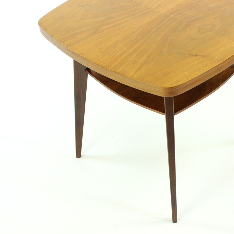 Vintage Czech side table in wood by Mier