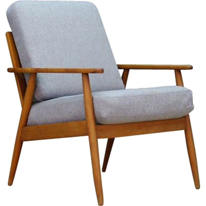 Vintage grey armchair in teak