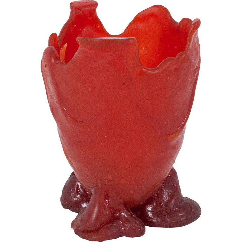 Vase vintage en résine rouge par Gaetano Pesce