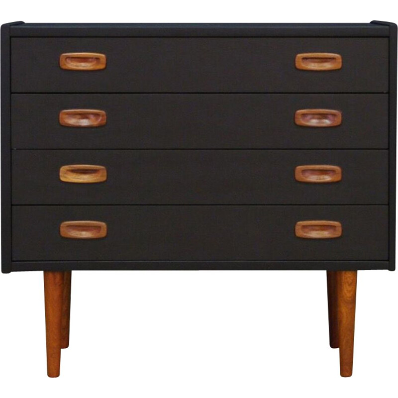 Vintage Danish design chest of drawers in black wood