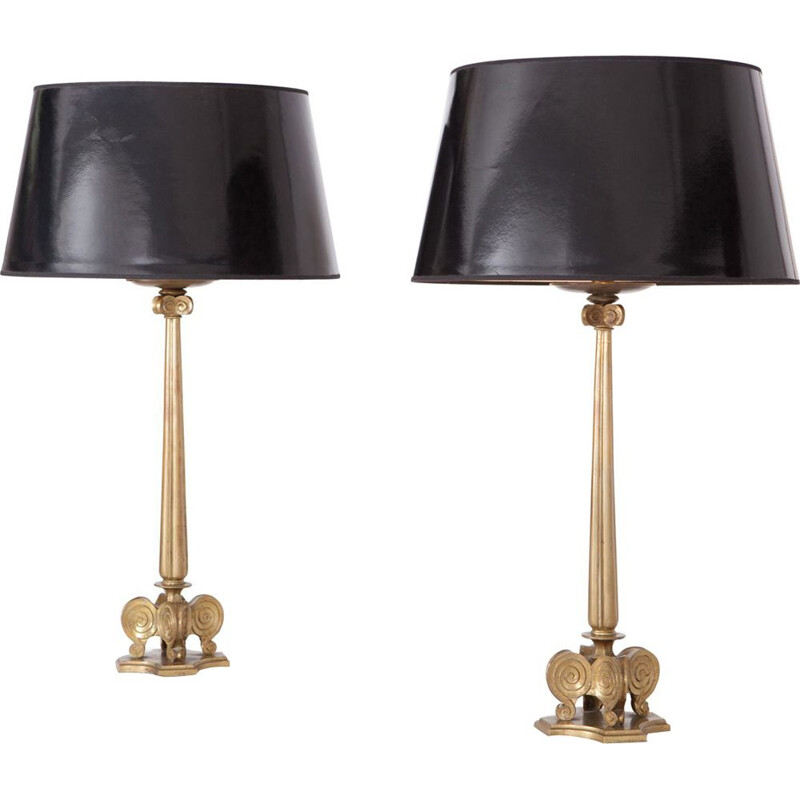 2 vintage lamps In Brass from Italy 1970