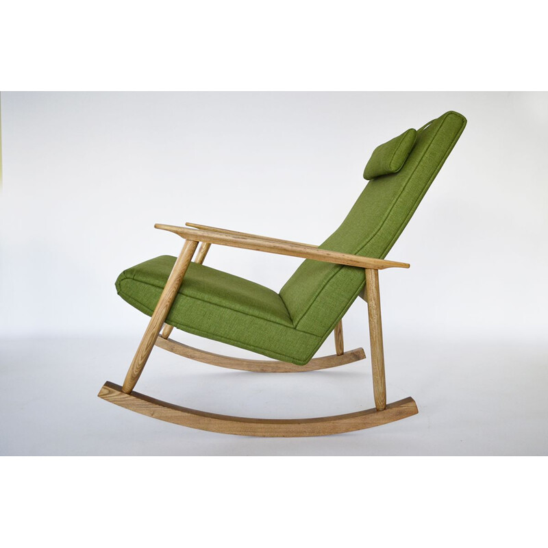 Vintage rocking chair "Ąžuolas" by Valerija Ema Cukermanienė for Vilniaus Baldų Kombinatas