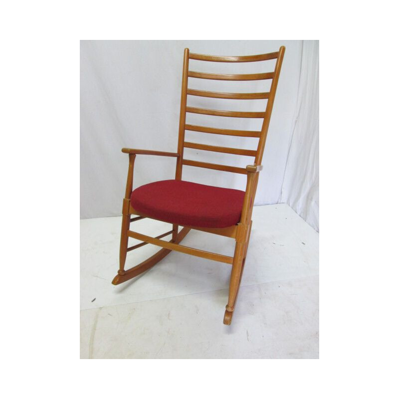 Rocking chair vintage danois en hêtre