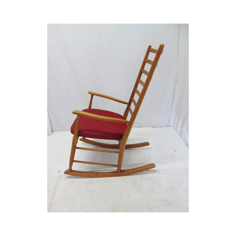 Vintage Danish rocking chair beech