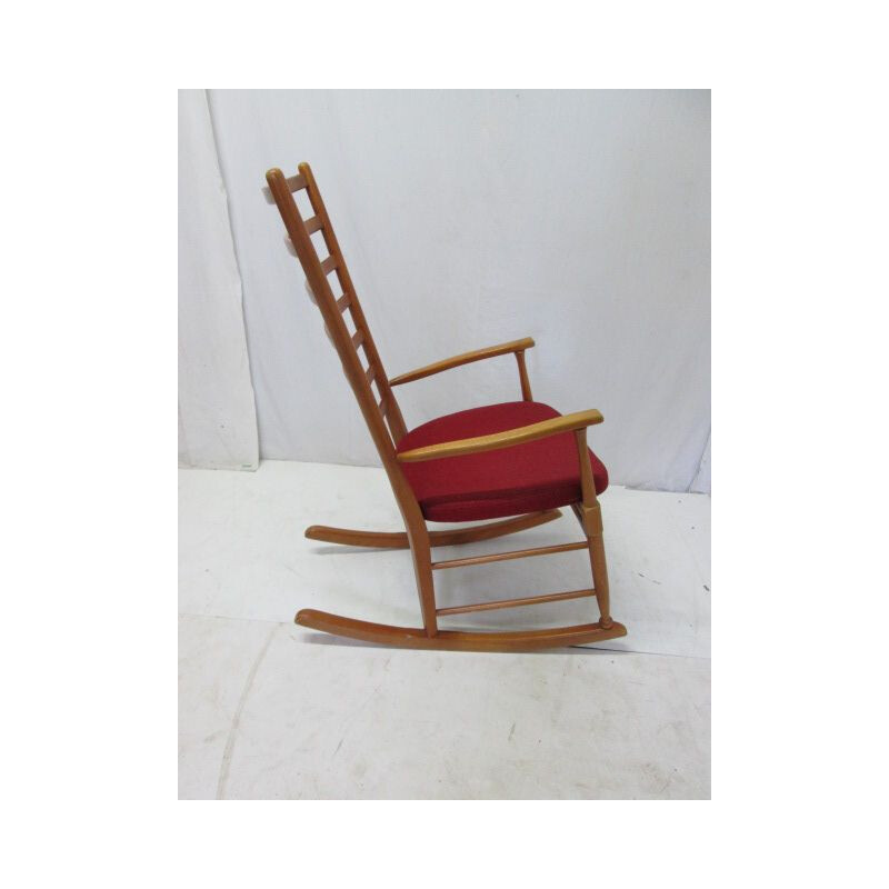 Vintage Danish rocking chair beech