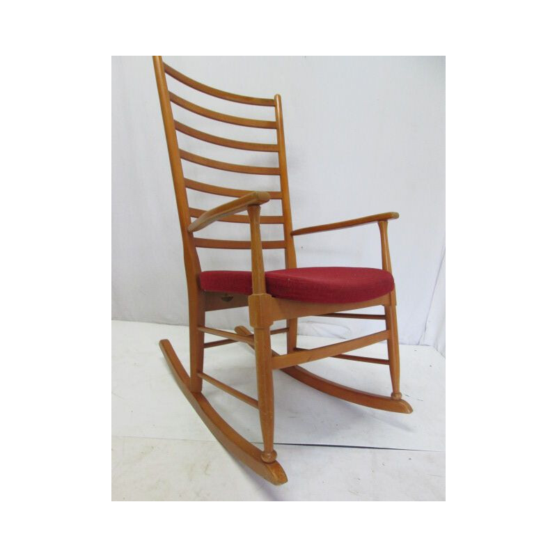 Rocking chair vintage danois en hêtre