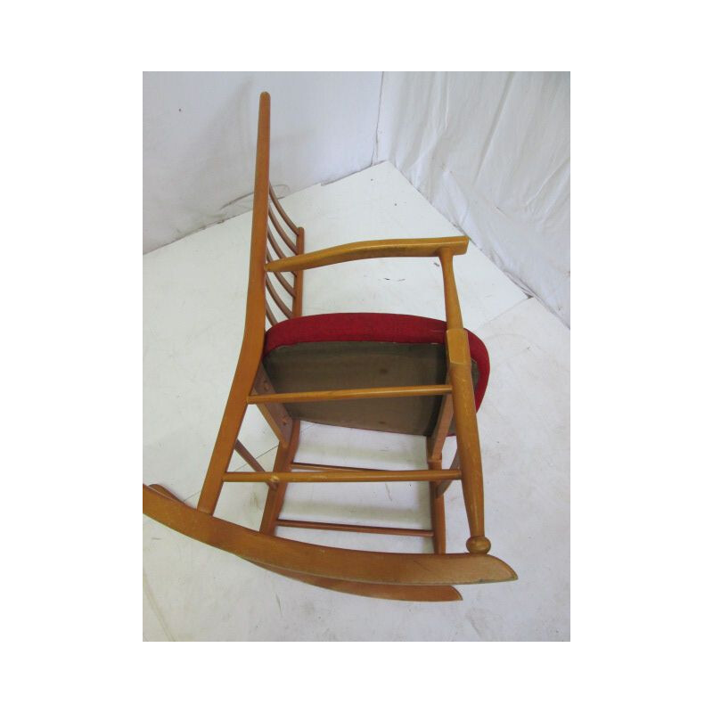 Vintage Danish rocking chair beech