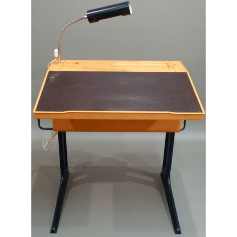 Adjustable desk in wood, metal and plastic, Luigi COLANI, edition Flototto - 1970s