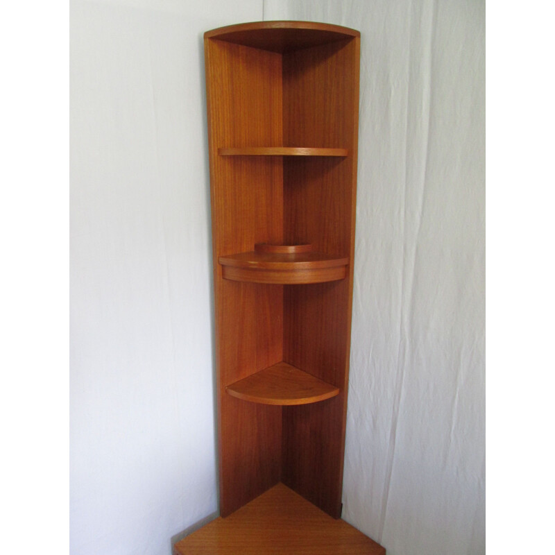 Set of 2 vintage corner cabinets in teak