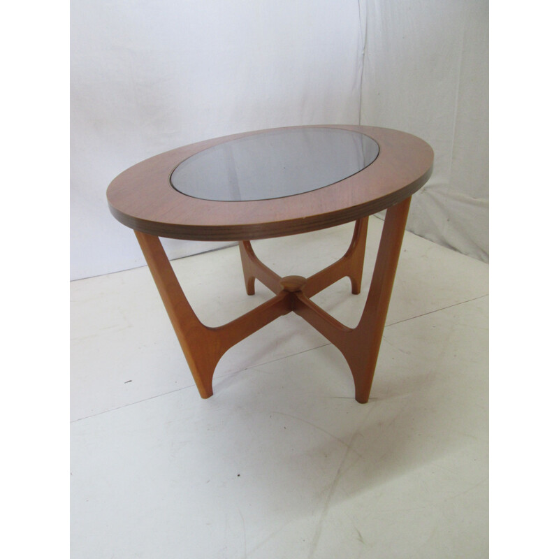 Vintage oval coffee table in teak