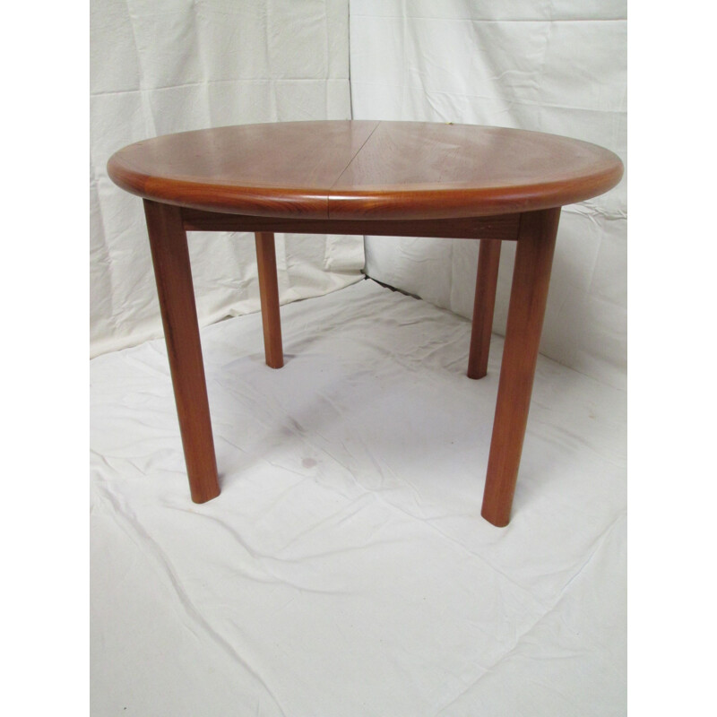 Vintage round dining table in teak