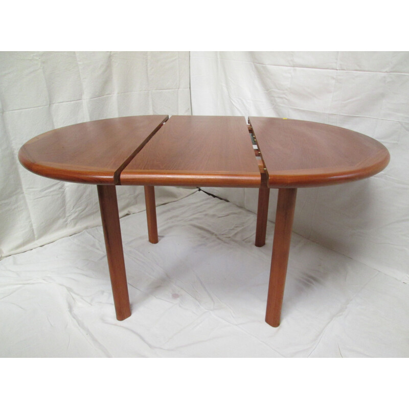 Vintage round dining table in teak