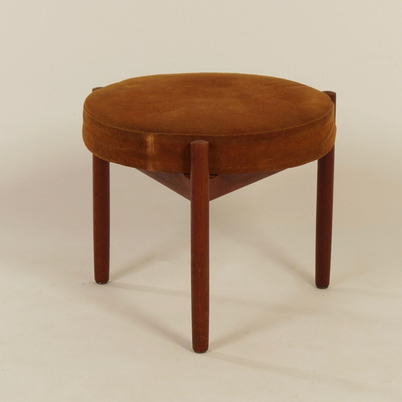 Vintage teak stool by Hugo Frandsen for Spottrup