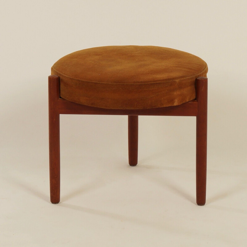 Vintage teak stool by Hugo Frandsen for Spottrup