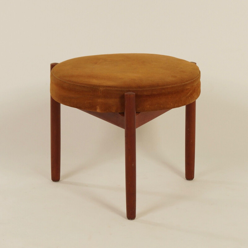 Vintage teak stool by Hugo Frandsen for Spottrup