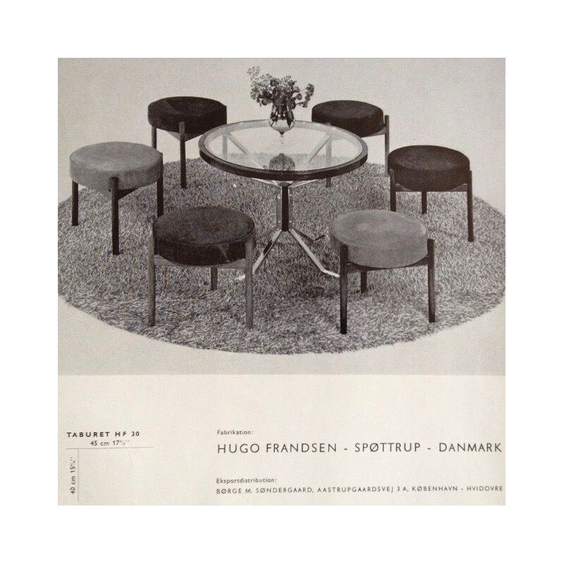 Vintage teak stool by Hugo Frandsen for Spottrup