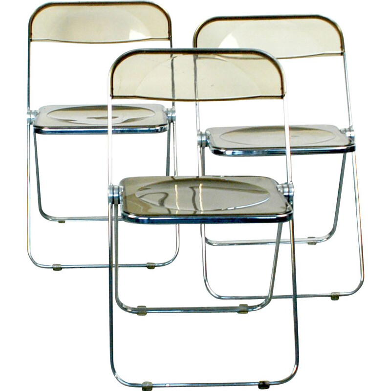 Vintage "Plia" chairs Giancarlo Piretti 1960