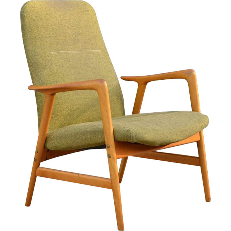 Fauteuil vintage scandinave vert "Kontour" par Alf Svensson pour Ljungs Industrier