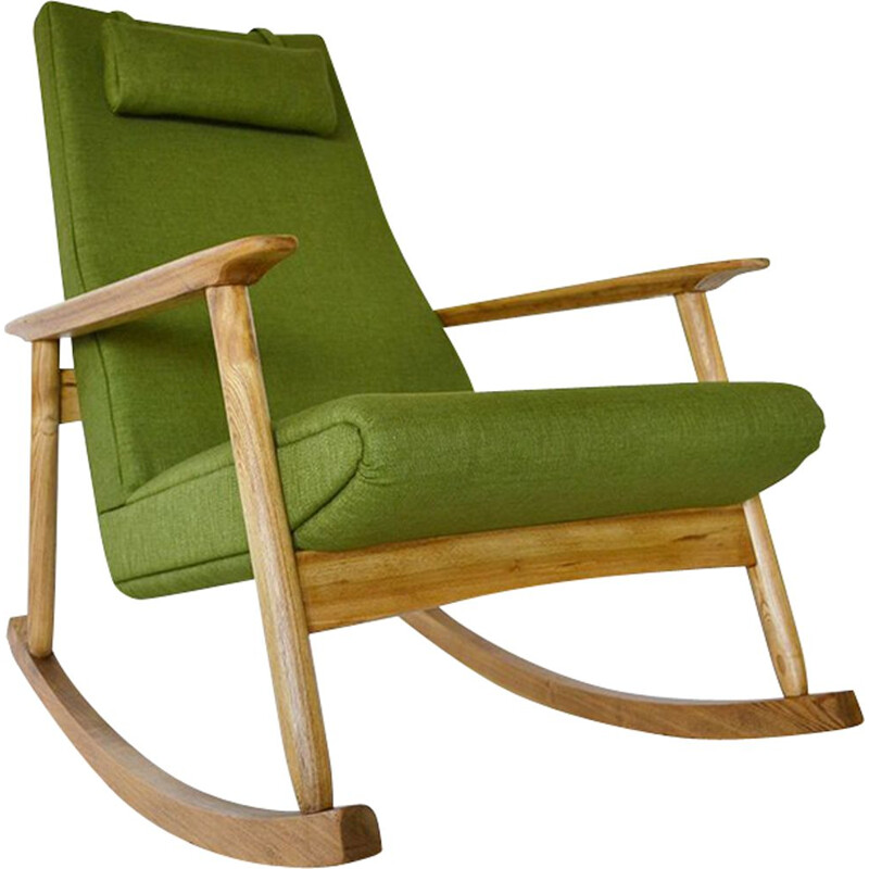 Vintage rocking chair "Ąžuolas" by Valerija Ema Cukermanienė for Vilniaus Baldų Kombinatas