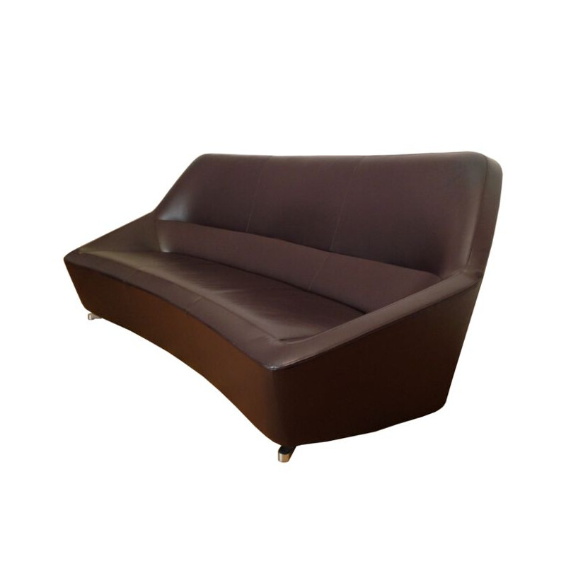 Vintage leather sofa  by François Bauchet for Cinna