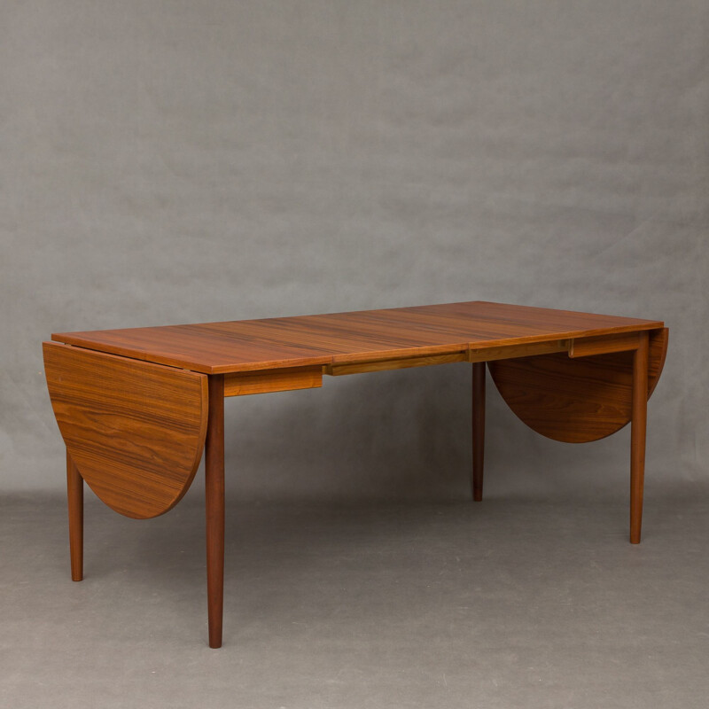 Vintage dining extension table in teak 1960