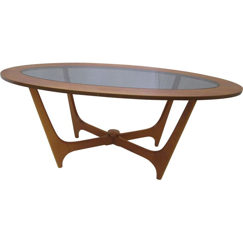 Vintage oval coffee table in teak