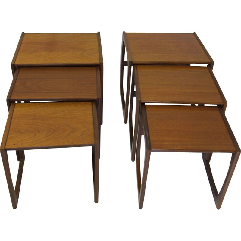 Suite de 2 tables gigognes vintage en teck