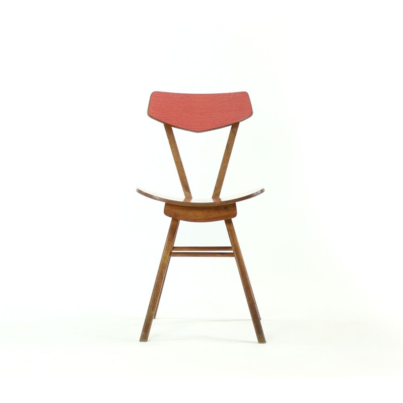 Chaises vintage en bois et formica 1970