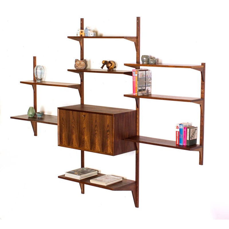 Vintage danish library wall unit by Poul Cadovius 1950
