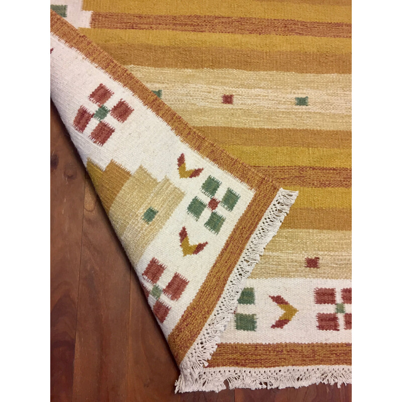 Tapis vintage scandinave Rolakan tissé main 1950