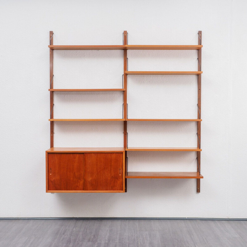 Vintage scandinavian shelving system in teak 1960