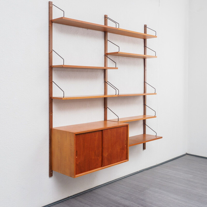 Vintage scandinavian shelving system in teak 1960