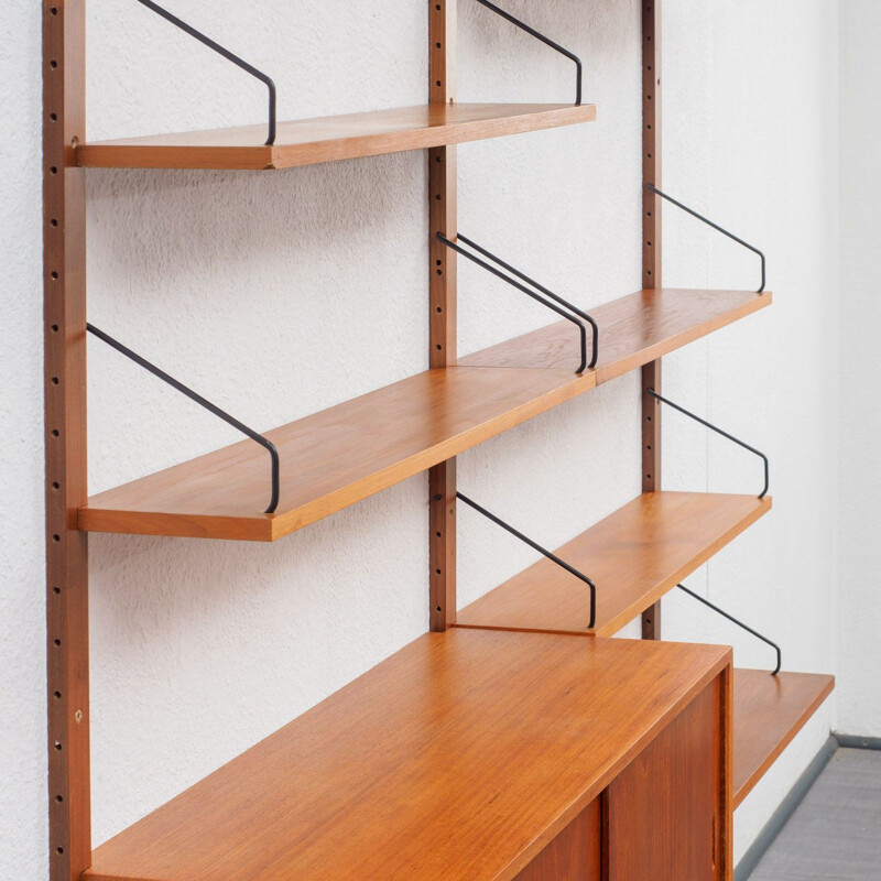 Vintage scandinavian shelving system in teak 1960