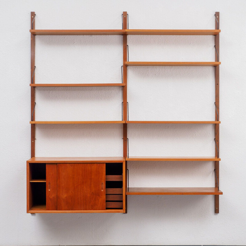 Vintage scandinavian shelving system in teak 1960