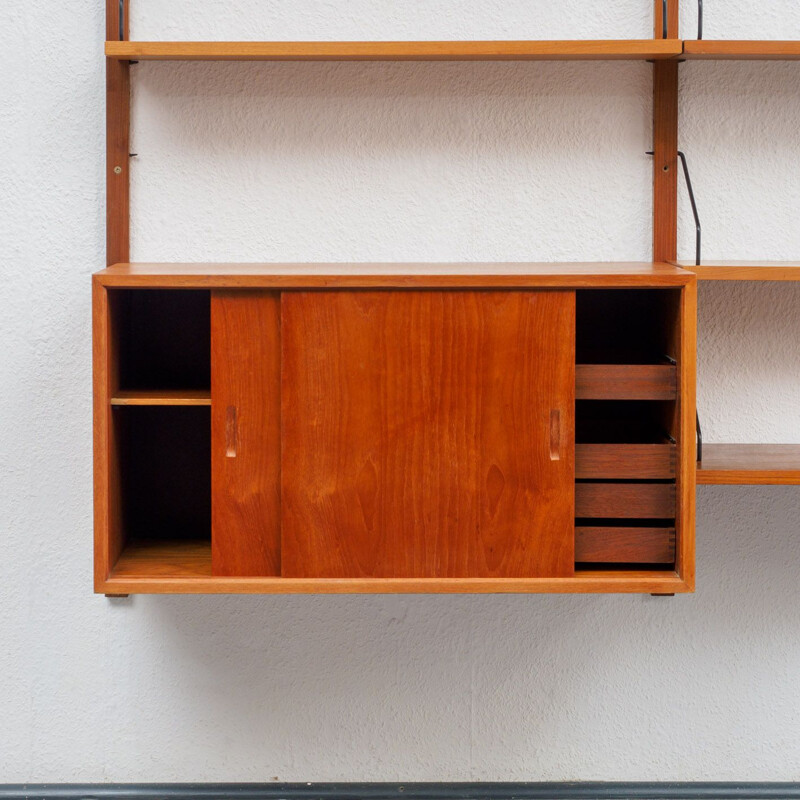 Vintage scandinavian shelving system in teak 1960