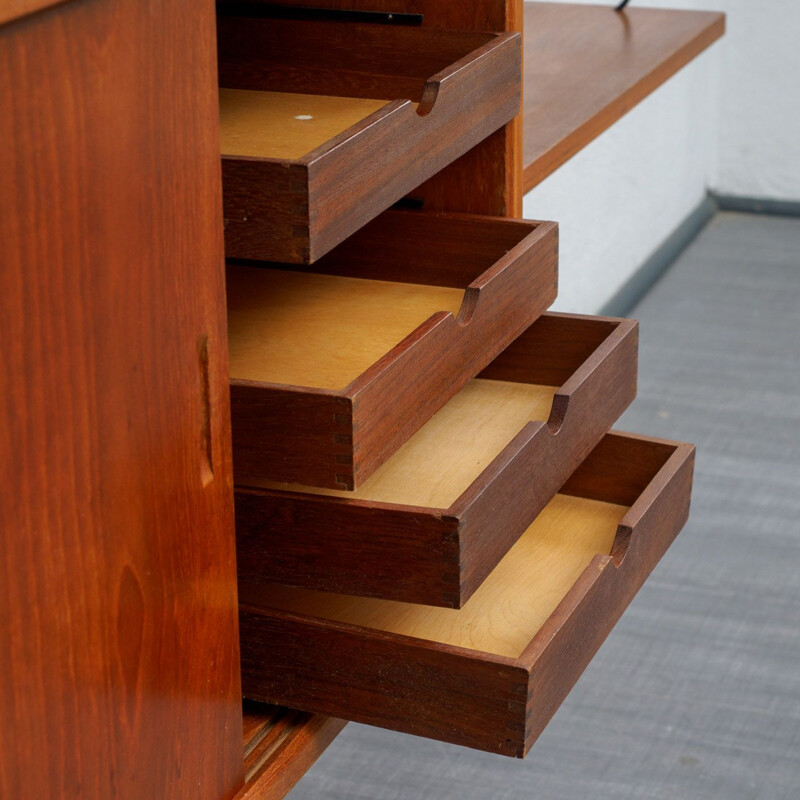 Vintage scandinavian shelving system in teak 1960