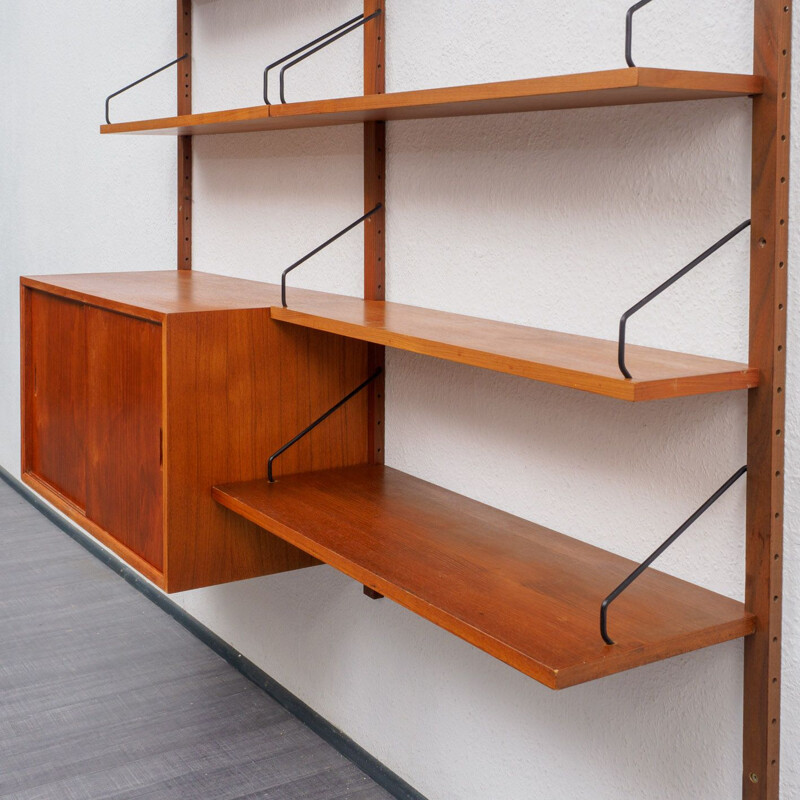 Vintage scandinavian shelving system in teak 1960