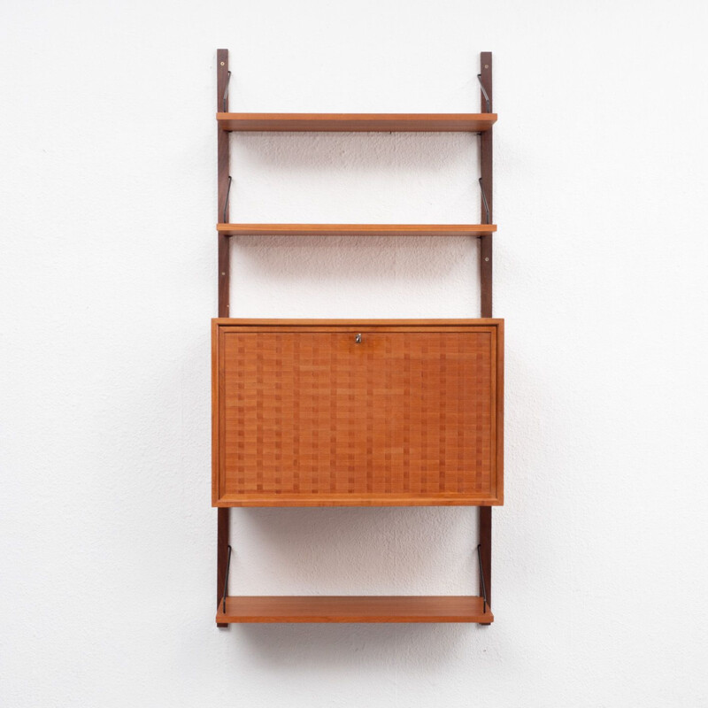 Vintage scandinavian shelving system in teak 1960