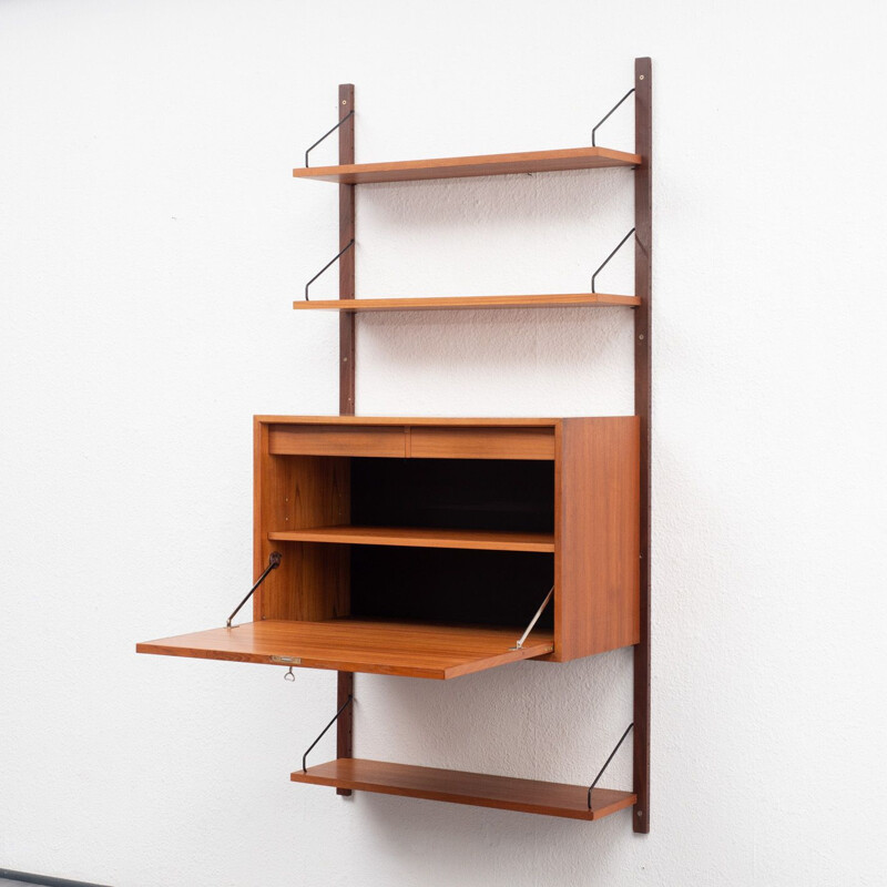 Vintage scandinavian shelving system in teak 1960