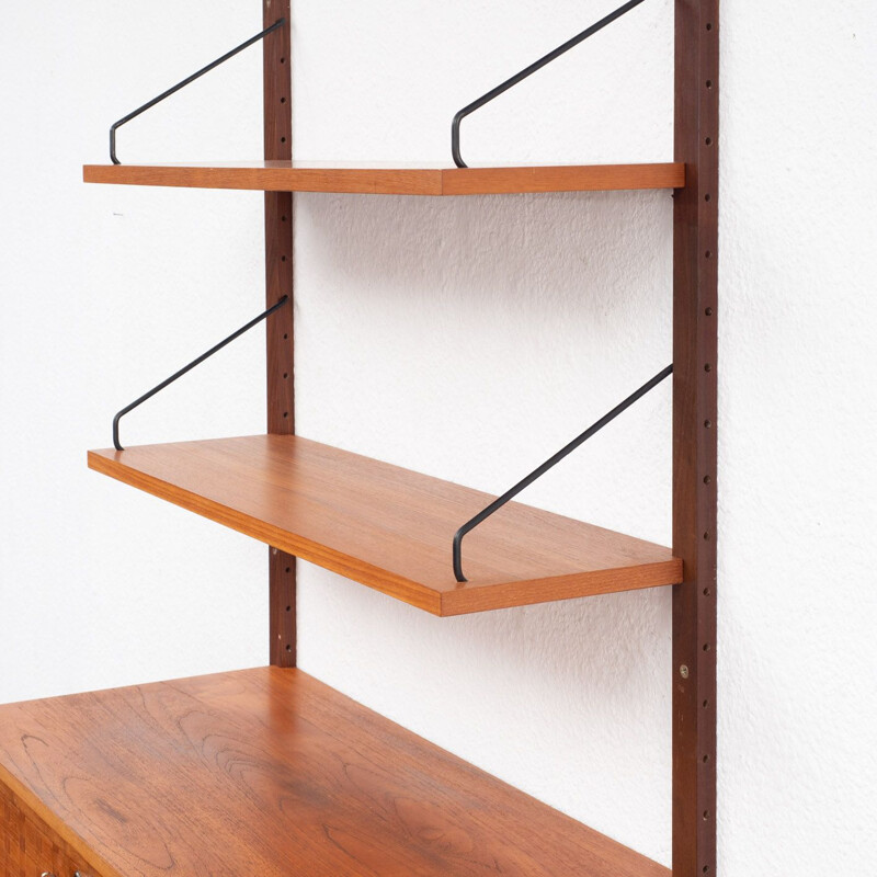 Vintage scandinavian shelving system in teak 1960