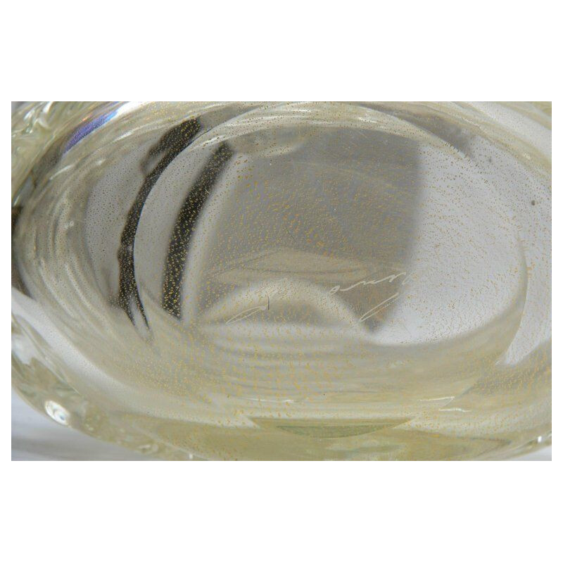 Vintage Murano transparent glass vase 1990