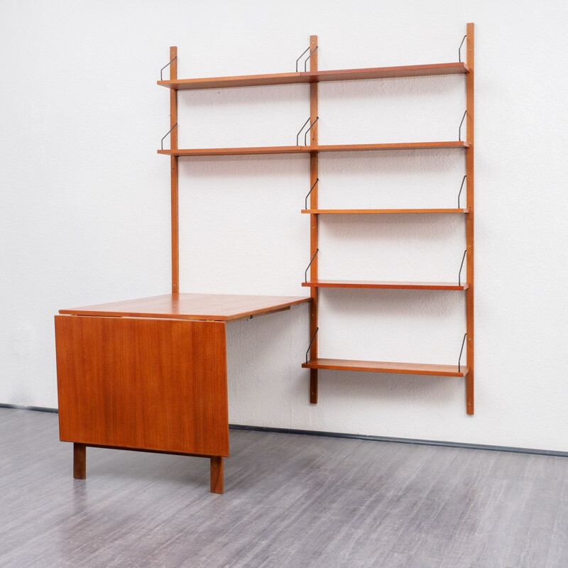 Vintage scandinavian shelving system in teak 1960 