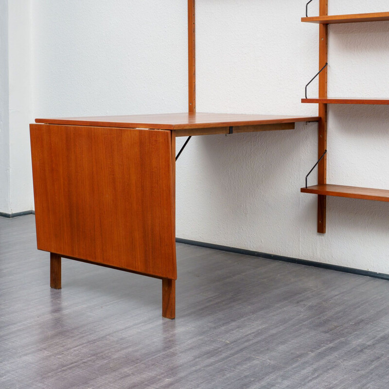 Vintage scandinavian shelving system in teak 1960 